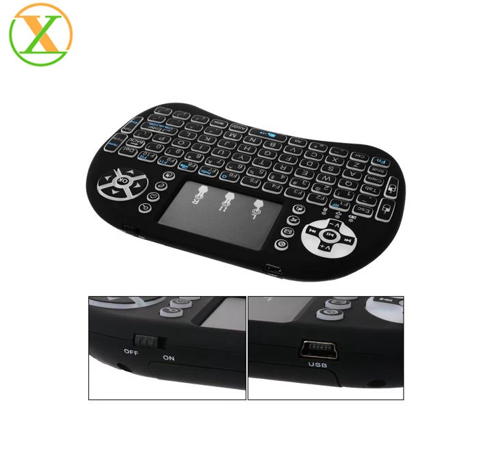 
 Умная клавиатура перезаряжаемая батарея мини клавиатура Rii i8 + Мини Беспроводная 2,4G Подсветка сенсорная панель  