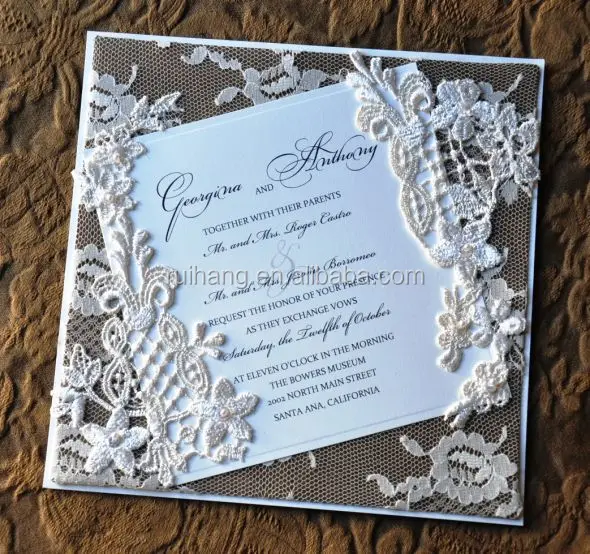 Chic Vintage Fleurs Dentelle Enveloppe Carte D Invitations De Mariage Avec Impression Buy Carte D Invitation De Mariage En Dentelle Faite A La Main Enveloppee De Mariage En Dentelle De Fleurs Invitations De Mariage De