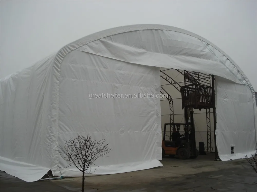 Industrial Large PVC Covered Fabric Storage Shelter Durable Metal Frame Storage Solution