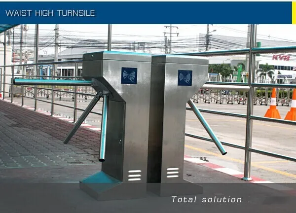 Access Control Semiautomatic Gate Solenoid Biometric Tripod Turnstiles Support With Coin Acceptor
