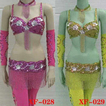 bright-colored belly dance bra and panty (XF-028,XF-029)