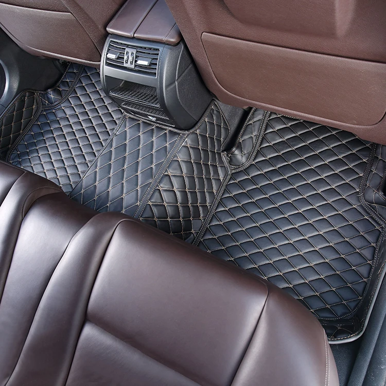 Высококачественные кожаные нескользящие коврики на заказ, напольный ковер для автомобиля