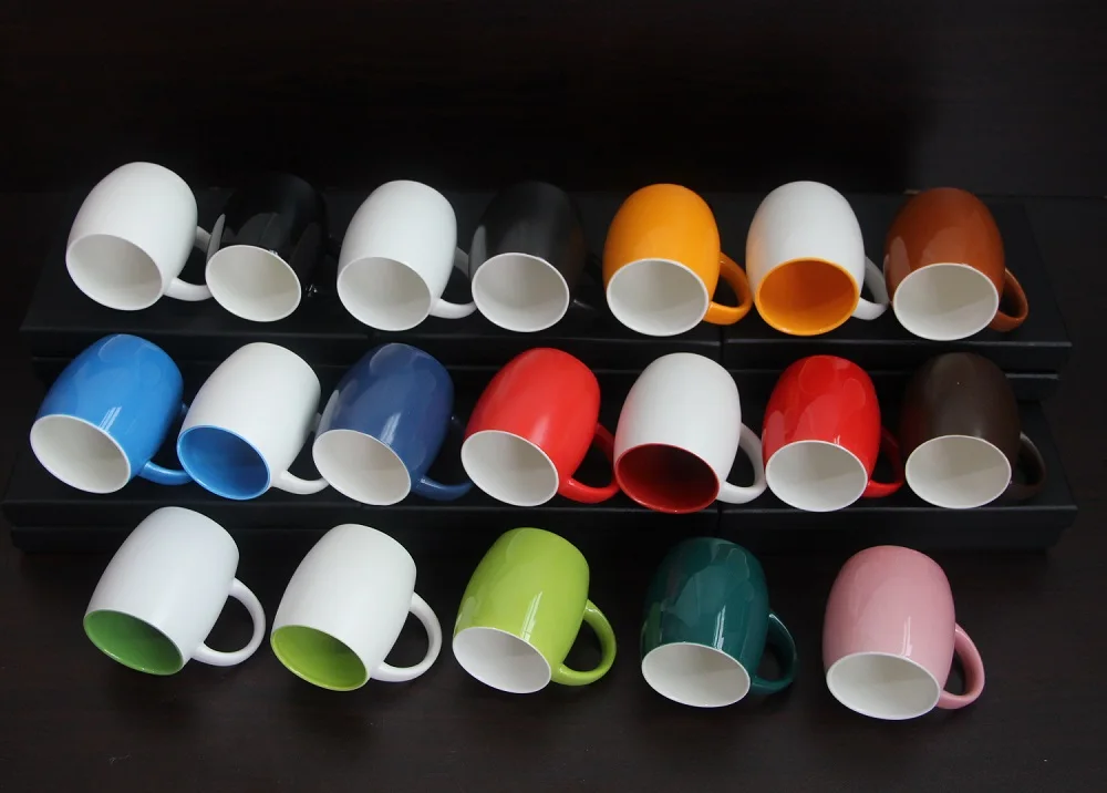 No MOQ 1 Pc White Etching Laser Engraved logo Printing Cheap Price Red Color China Ceramic Mug Cup with Handle