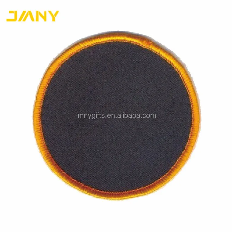 Custom Black Background DARK Orange Border Blank Embroidered Name Patches