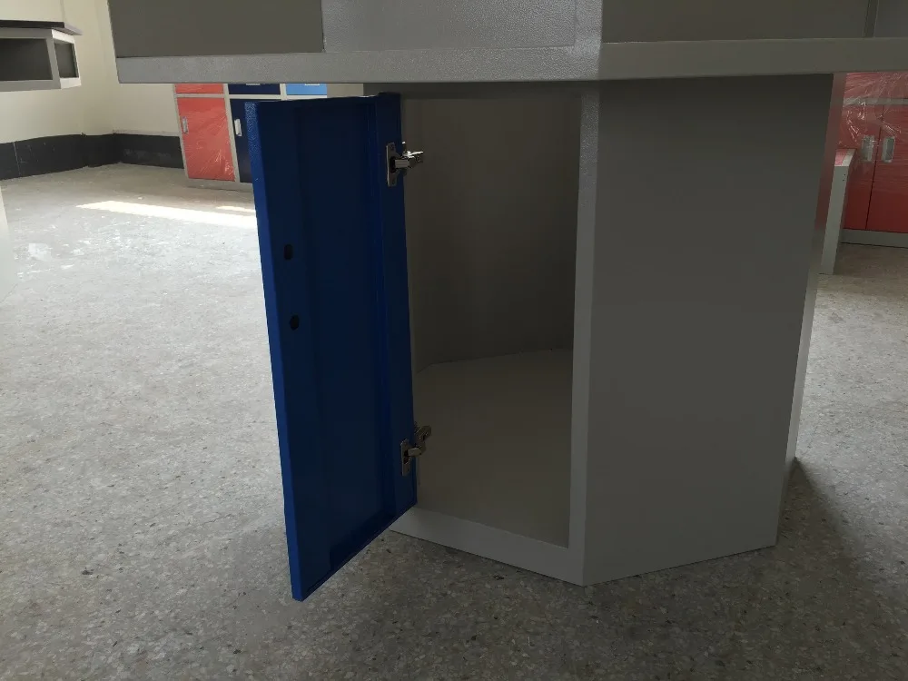 Steel Lab Work Table Workbench School Lab Furniture Price Student Octagonal Lab Work Bench for School