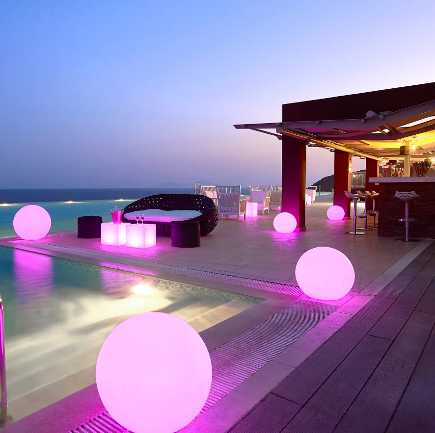 Factory Best Sell Multi Sizes Pe Ball Light Eco-friendly Waterproof Battery Rgb for bar Furniture Party Events Park KTV Decor