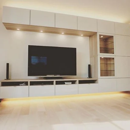 Featured image of post Light Wood Tv Stand : At the end of the video tutorial, the lights went out and the electric fireplace was highlighted beautifully.
