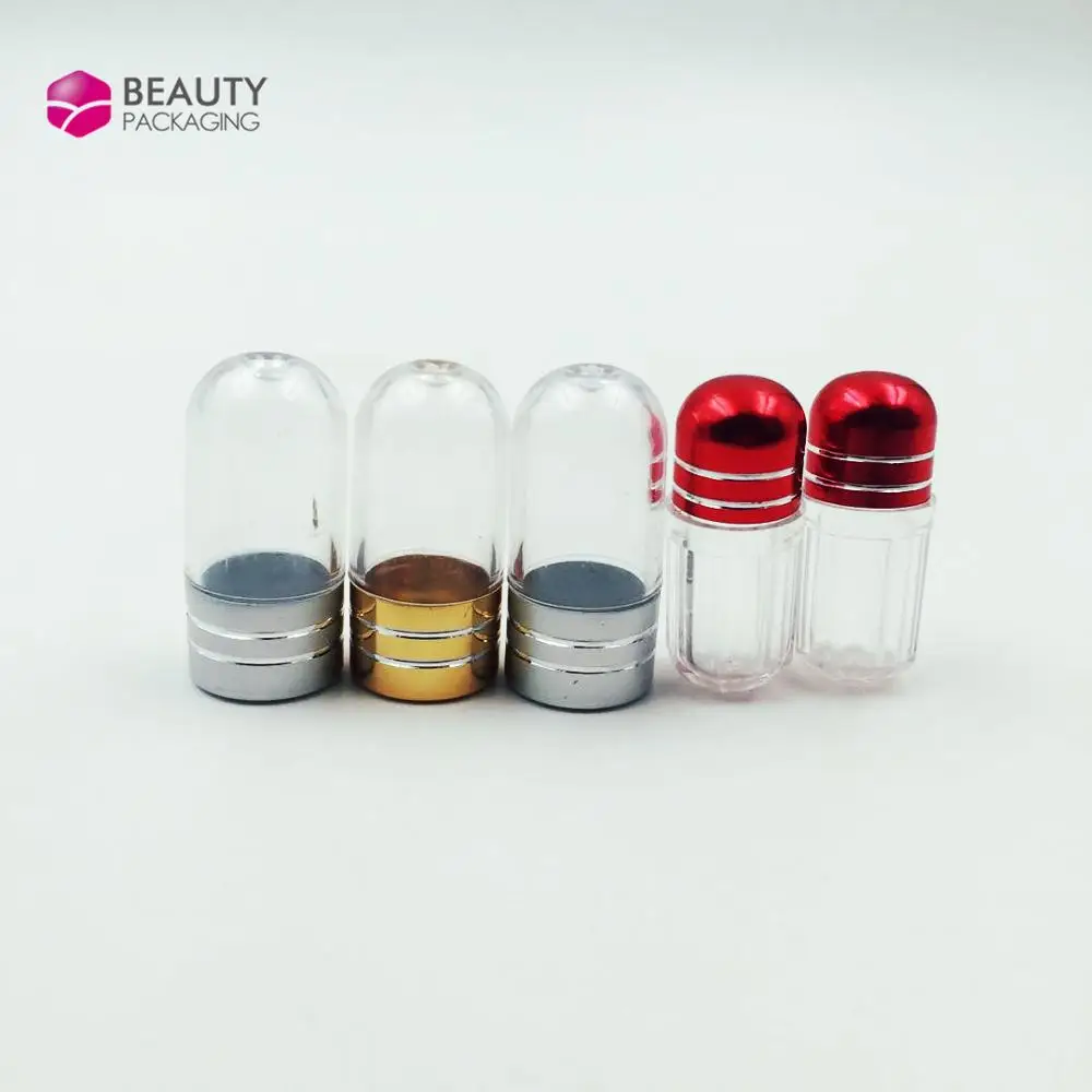Mini Capsule Container Single Packaging Bottle with Metal Cap and Plastic Blister