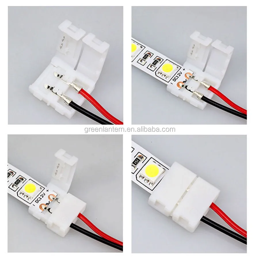 RGBZONE 20pcs 2 Pin 8mm LED Strip Connector Kit 2-Pin LED Strip