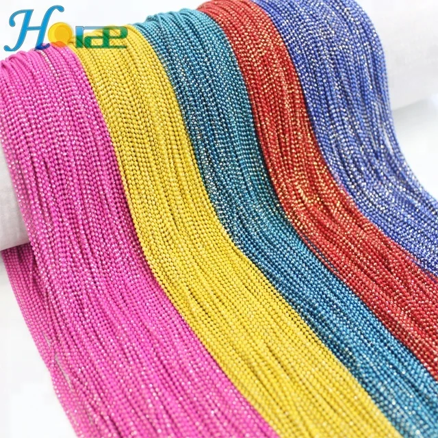 Ch002 оптовая продажа красочная металлическая цепь 1 5 мм латунная шариковая для украшения обуви