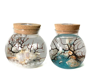 Морской граб и ракушек в бутылке с разноцветным LED свет песок морской подарок Декор для дома украшение рабочего