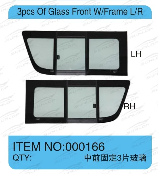 For Hiace Side Glass 3 Pcs For Front With Frame 000166 Window Glass