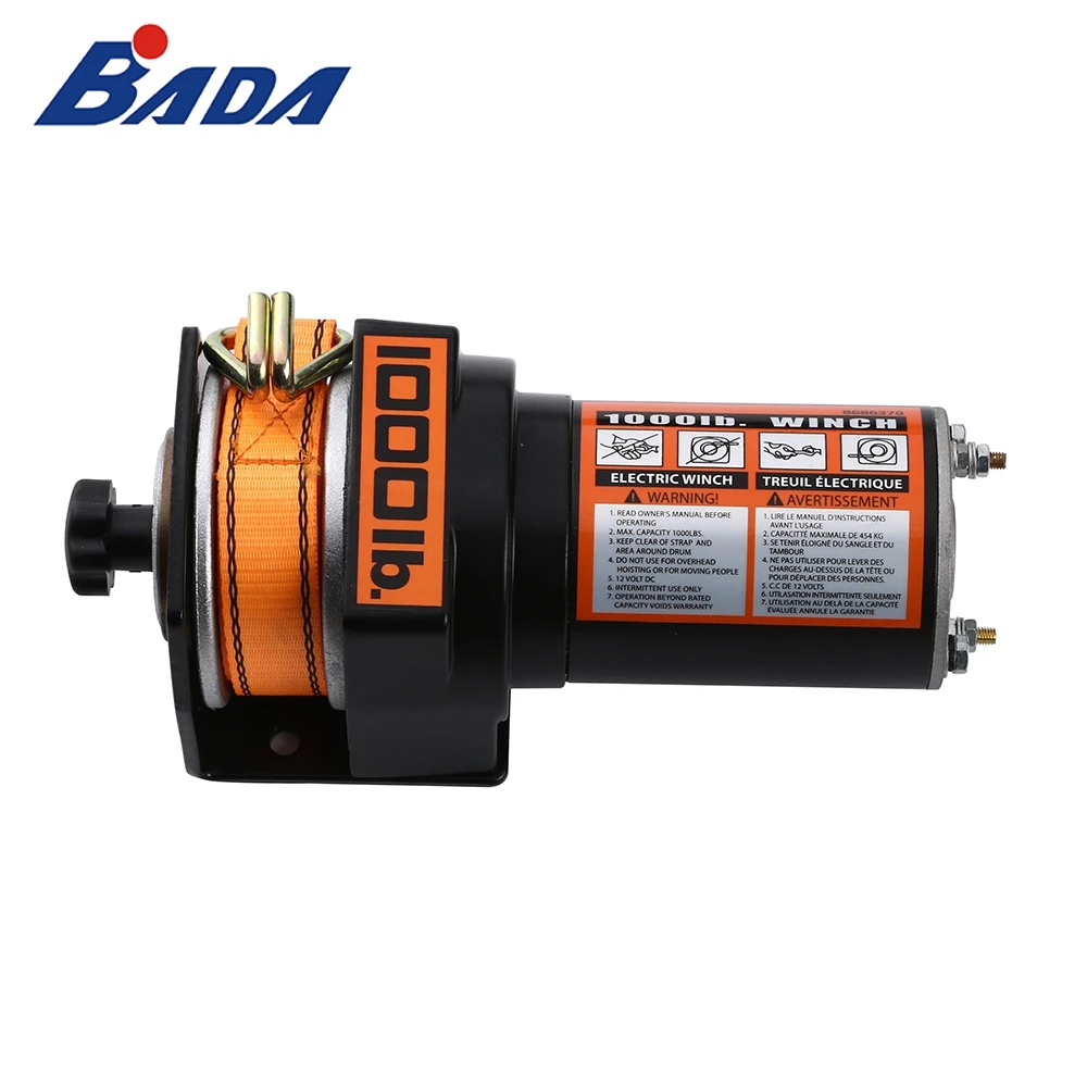 BADA DW1000 12V DC Fast and Powerful Strap Winch Electric Winch