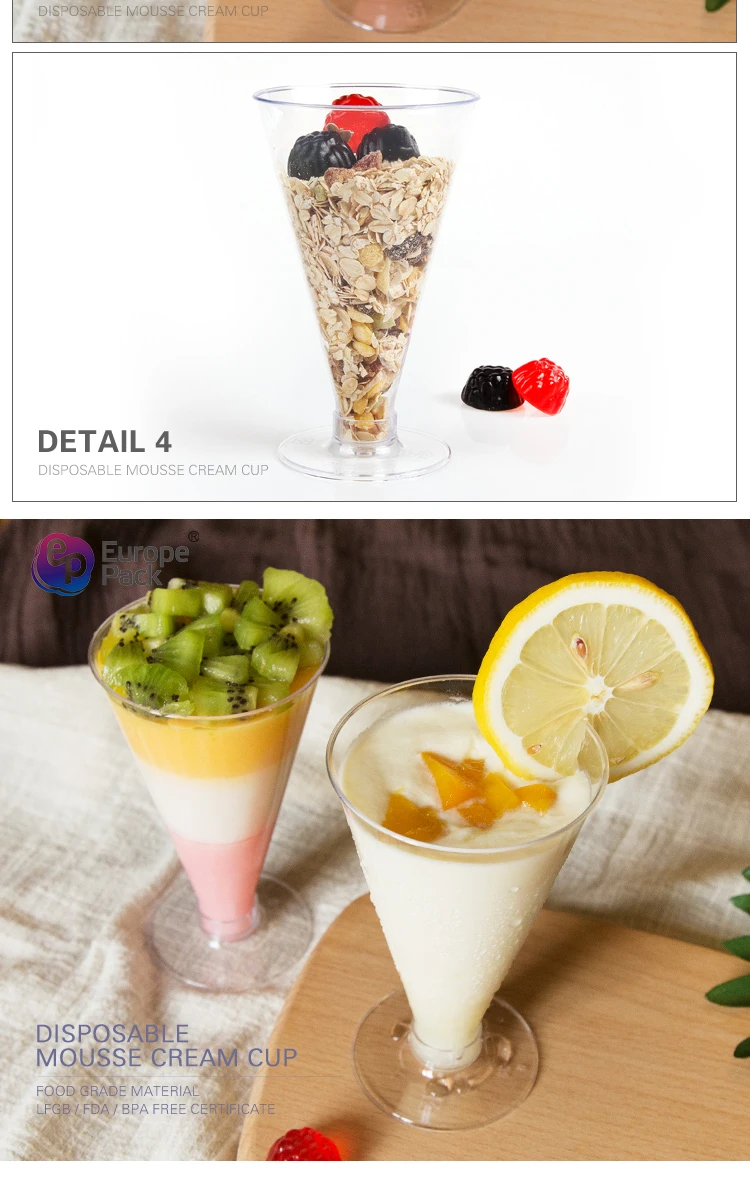 Cocktail one time goblet shape plastic acrylic cup with custom color