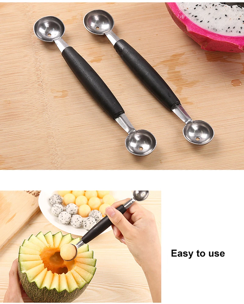 Multi Functional Dual Head Melon Baller Scoop For Fruit Carving