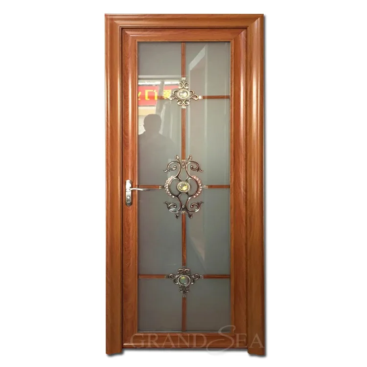 Beautiful Glass Decorative Design Types of Aluminum Door Bathroom