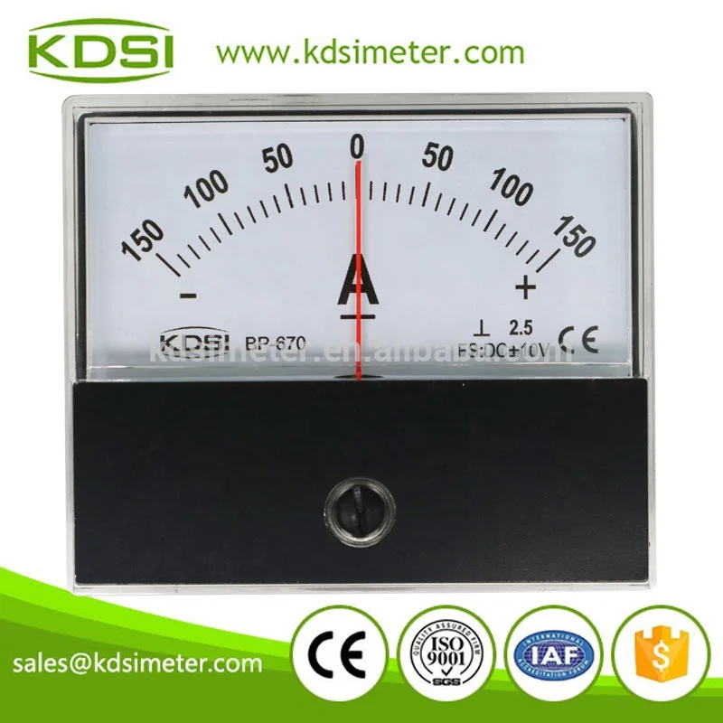 20 Years Manufacturing Experience BP-670 DC+-10V+-150A Analog Panel Dc Ammeter With zero in Center