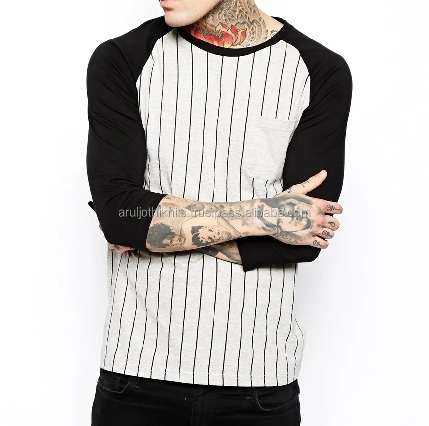 3 quarter sleeve t shirts mens