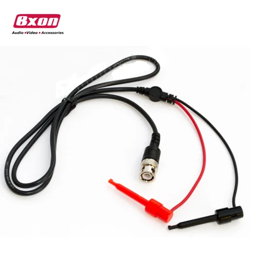 1Pc New Bnc Male Plug Q9 To Dual Hook Alligator Clip Test Probe Cable Lead MOWSL