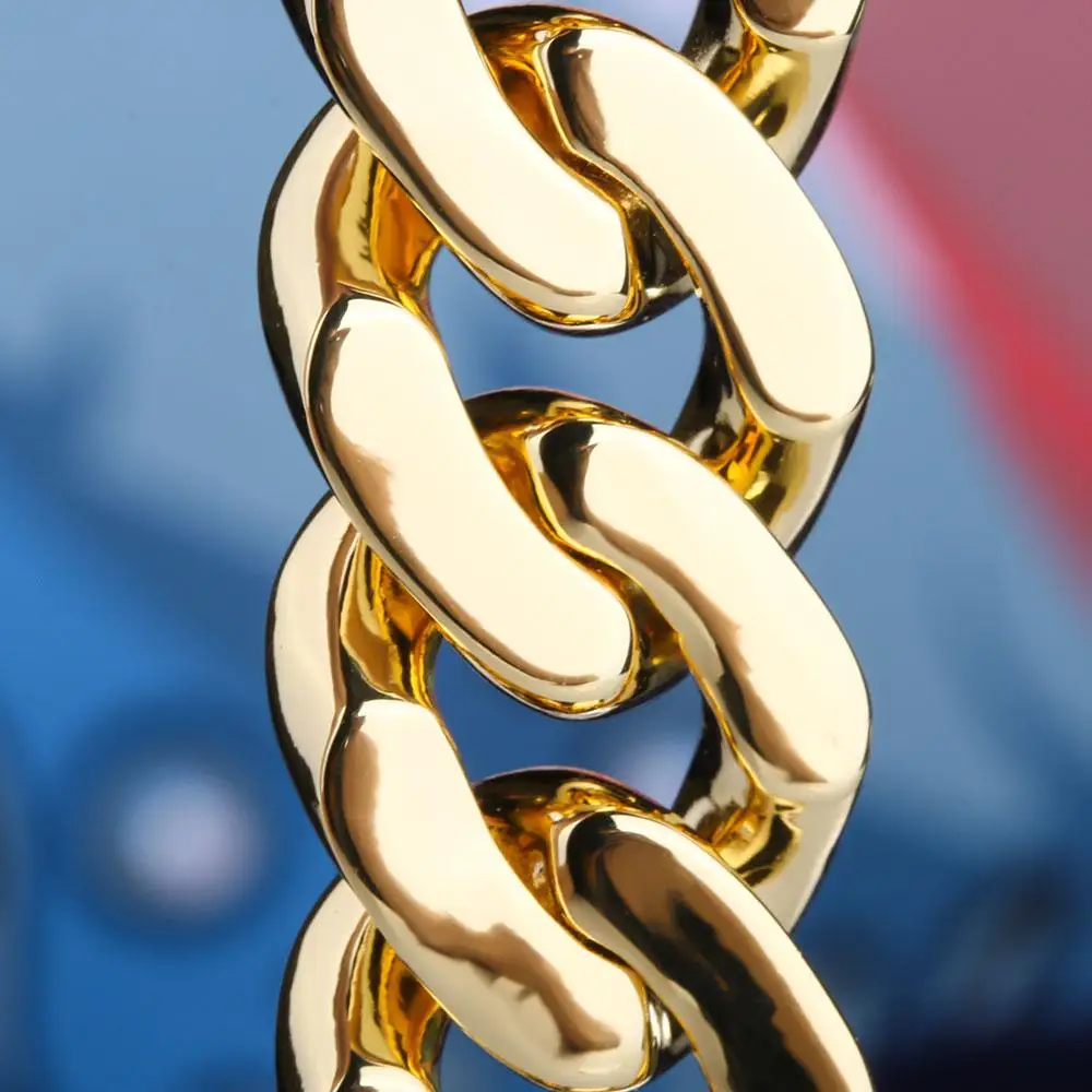 KRKC&CO 12mm Iced Out Cuban Link Bracelet - 18K/14K Gold Plated Men's Hip Hop Bling - View #7