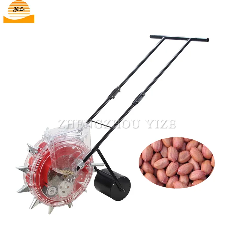 Small Hand Push Hand Single Row Precision Seeding Wheel Sunflower Corn Seeder Fertilizer Machine Seed Planter Machine