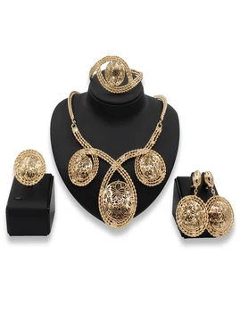 Party dressing jewelry gold set wholesale jewelry set fashion and cheap wholesale dubai gold plated jewelry JH20-JH26