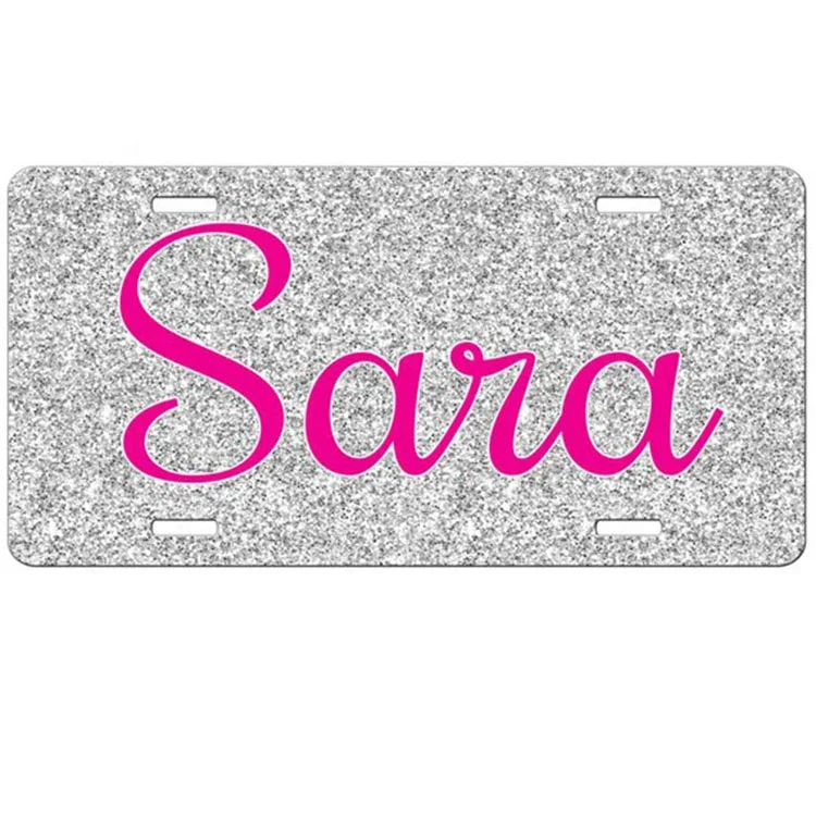 
Персонализированные оригинальные украшения на заказ, подарки, рамка с монограммой, автомобильная бирка, блестящий номерной знак 