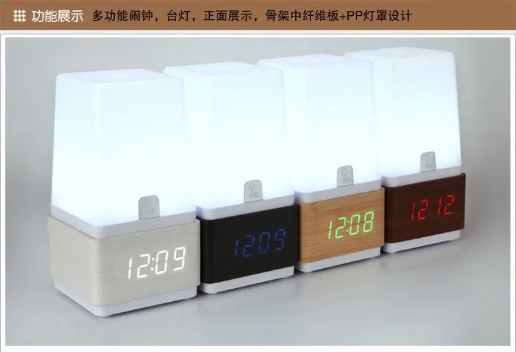 Zogift популярные цифровые часы настольные led деревянные цифровые часы ночник