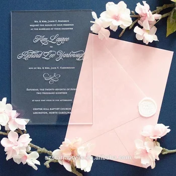 Engraving Letters Clear Acrylic Invitation Card Wedding Invitations ...