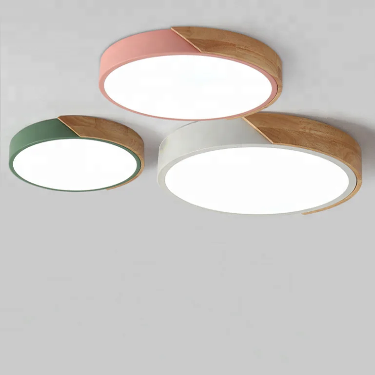 New Decorative 5 cm Thicker Led Wood Ceiling Light Indoor Restaurant Ceiling Hanging Lamp Light Fixture for Home