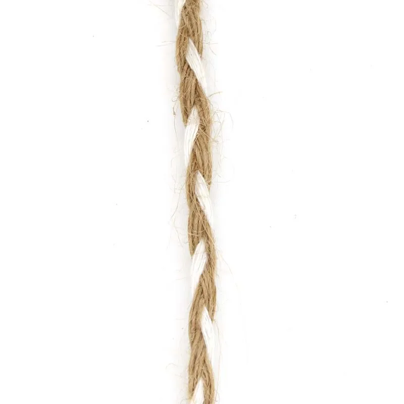 
Красочная высокопрочная плетеная плоская веревка из пеньковой джутовой веревки «сделай сам» двух цветов 