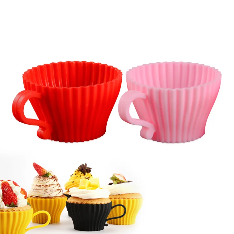 Cheap Baking Cup Reusable Silicone Cupcake Cups Non-stick Heat Resistant  Cake Mold