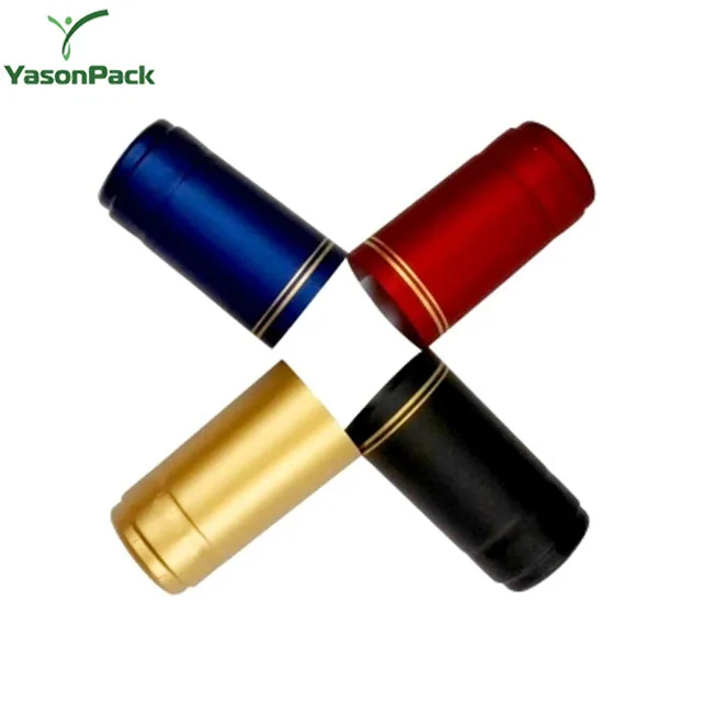 Plastic Printed Design Heat Pvc Shrinkable Red Wine Bottle Capsule With Tear-Off Strip