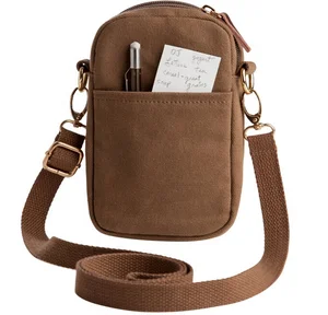 Custom portable small shoulder anti theft men canvas sling bag