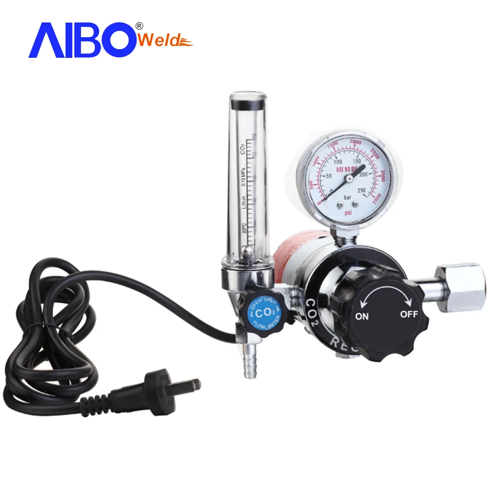 co2 regulator flowmeter with heater