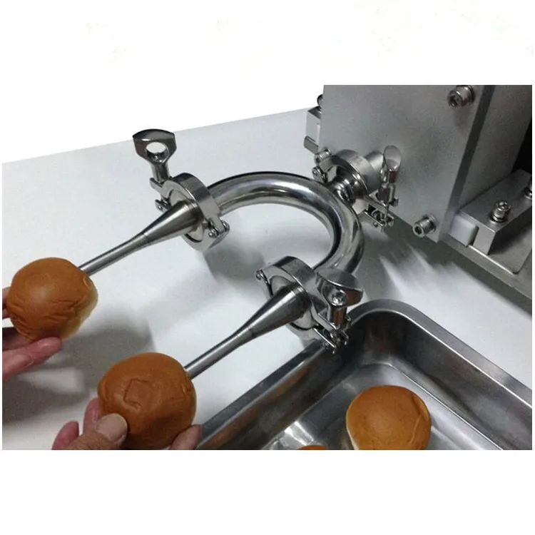 Manual Double Nozzle Sandwich Biscuit Cake Jam Donut Filling Injector Machine