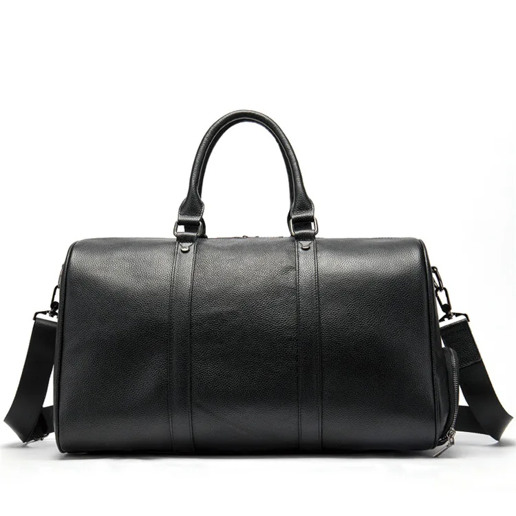 Drop Shipping  8706 Accept Customize  Overnight  Black Waterproof 28 Leather Duffle Bag Mens