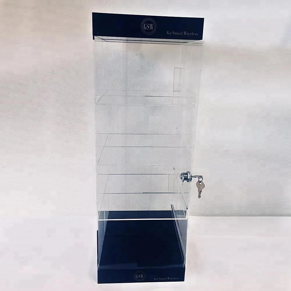 Acrylic Counter Top Display 8 X 10 X 23" Lucite Case Locking