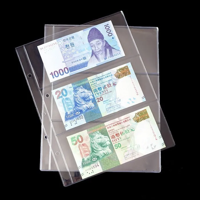 Pages PVC Pour Album De Billets De Banque Et Collection - Feuilles De Rangement Transparentes