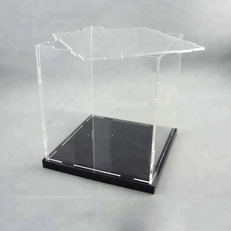 
Оптовая продажа, прозрачная акриловая витрина с кубическим отсеком на заказ 