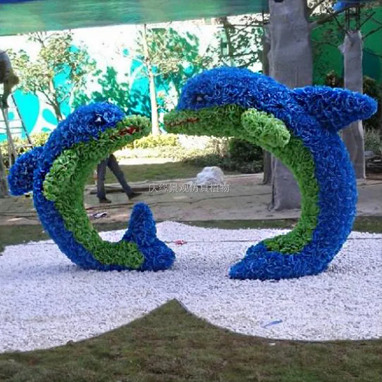 Gardens Decoration Display Artificial Topiary Sculpture Peacock With Other Animal