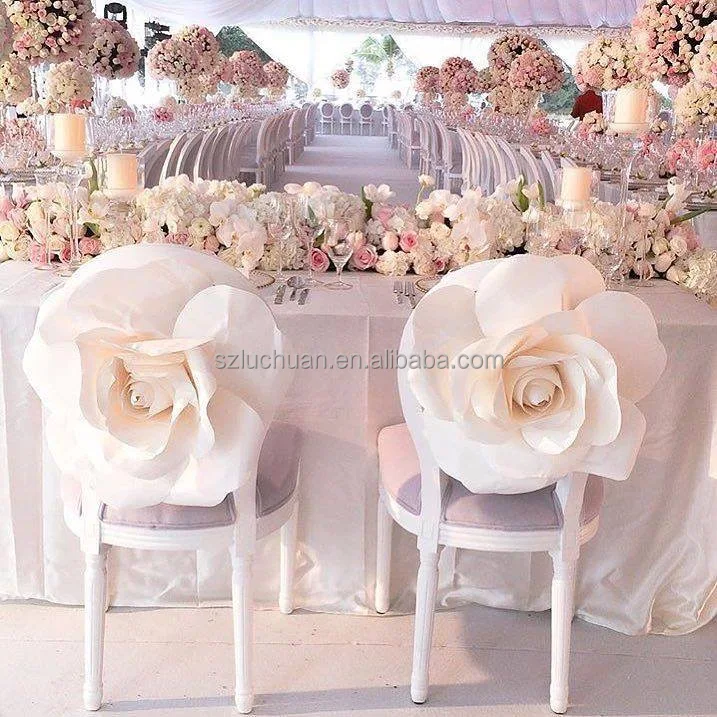 Fancy Romantic Wedding Chair Cover Sashes Flower
