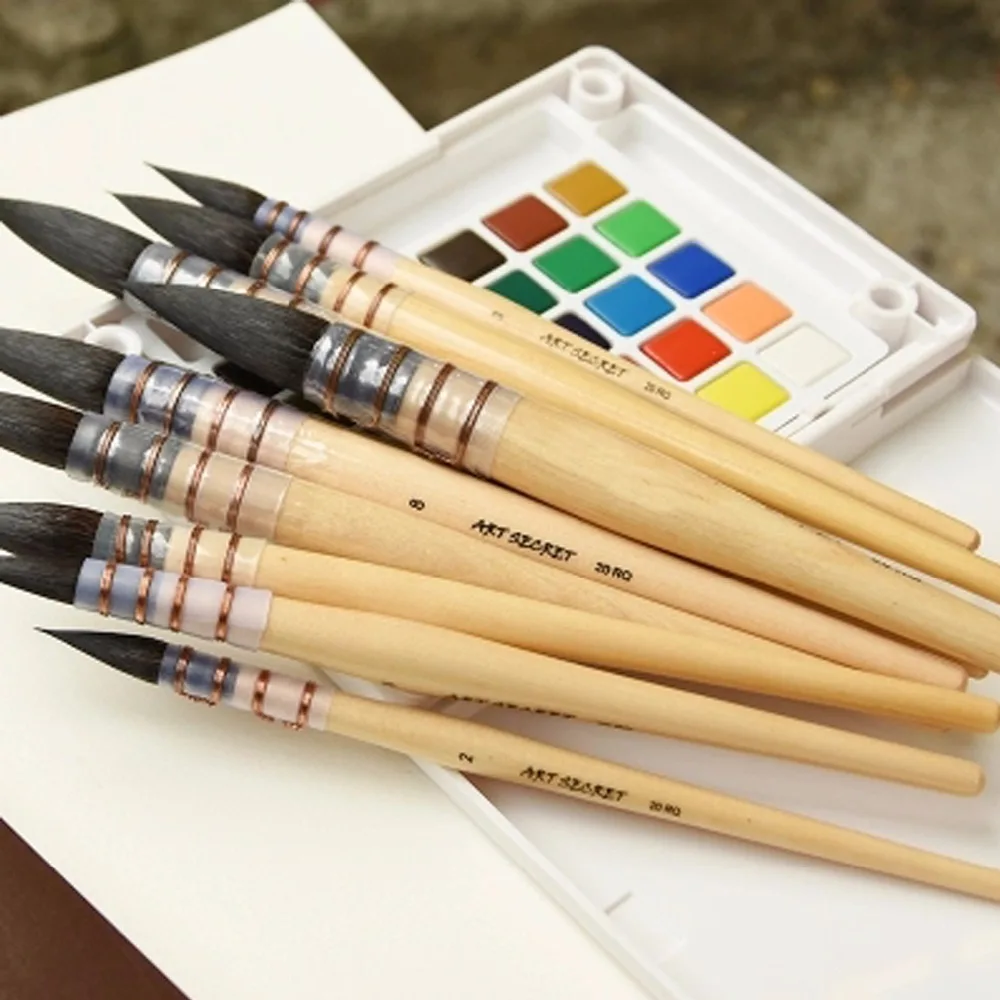 SeamiArt 1pc Sable Squirrel Hair Paint Brushes Watercolor Brush For  Professional Artistic Painting Supply for Animal Hair Lover - AliExpress