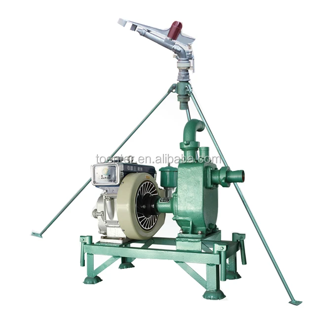 Small Travelling Agriculture Usage Sprinkler Irrigation Machine with 3hp diesel Water Pump