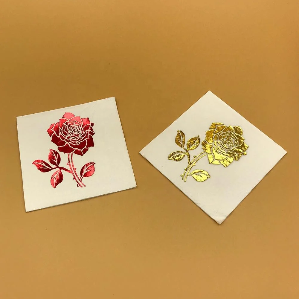 Одноразовые 3-слойные салфетки из золотой фольги