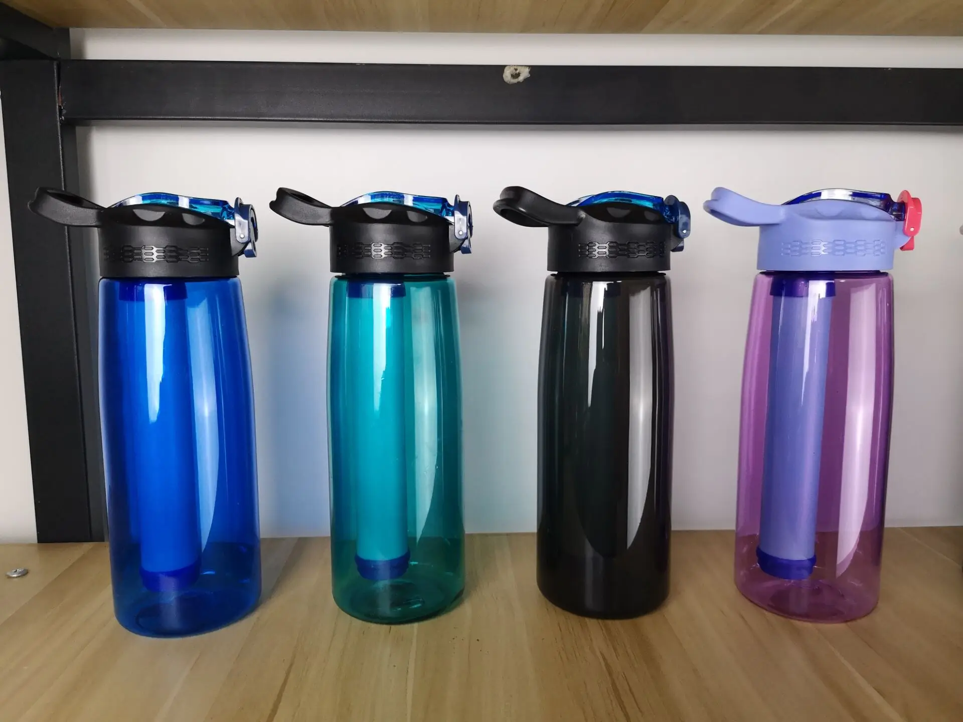 Leak Proof Sport Alkaline Bottle with Straw Carbon Water Filter Bottle