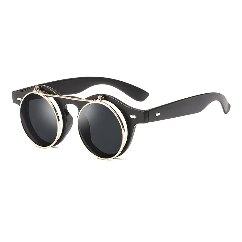 Occhiali da Sole Steampunk Rotondi Metal De sol Stile Donna Retro Flip Circolari Doppi Occhiali da Sole in Metallo Uomo Occhiali da Sole-in Occhiali da Sole da Donna Occhiali da Sole Steampunk Rotondi Metal De sol Stile Donna Retro Flip Circolari Doppi Occhiali da Sole in Metallo Uomo Occhiali da Sole-in Occhiali da Sole da Donna