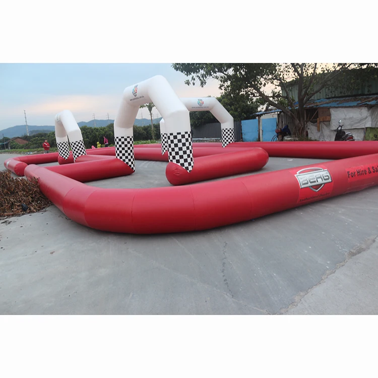 Brave Challenge Fast and Furious 10m Inflatable Race  Go Kart Car air Track