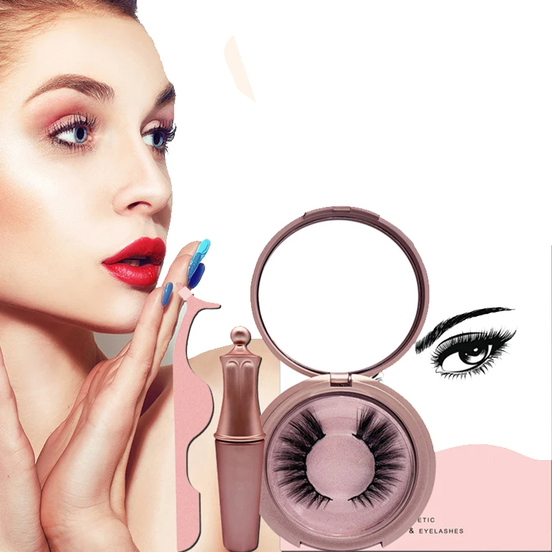 Поддержка SHOPIFY SELLER 2019, новинка, лидер продаж, набор для макияжа, магнитные ресницы и магнитная подводка для глаз с пинцетом без клея
