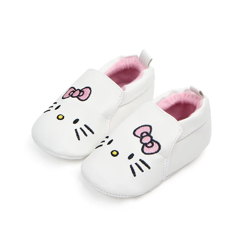 Soft Sole Leather Baby Booties Newborn Cartoon Cat Shoes for Girls